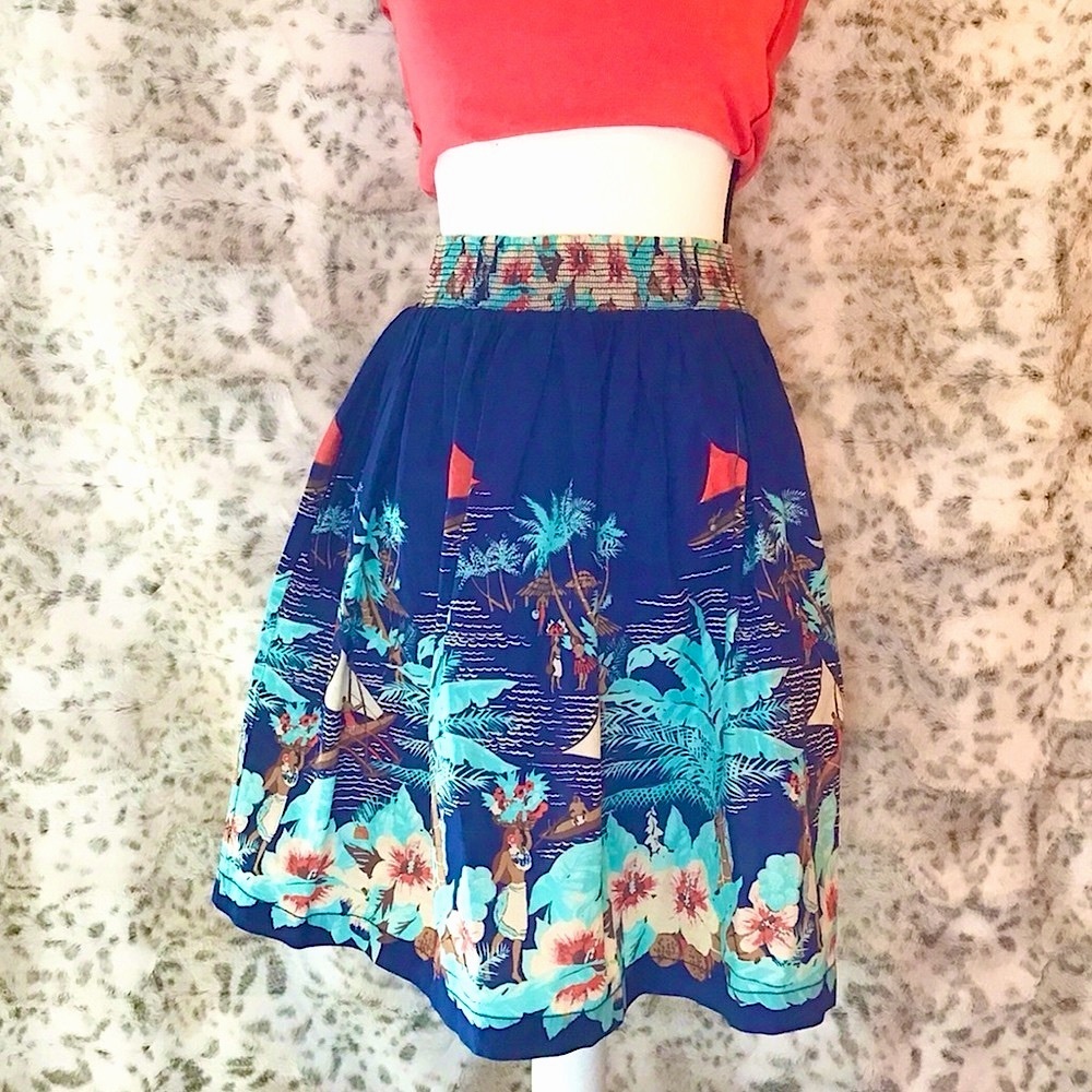 TOMMY HILFIGER Tropical Print Skirt